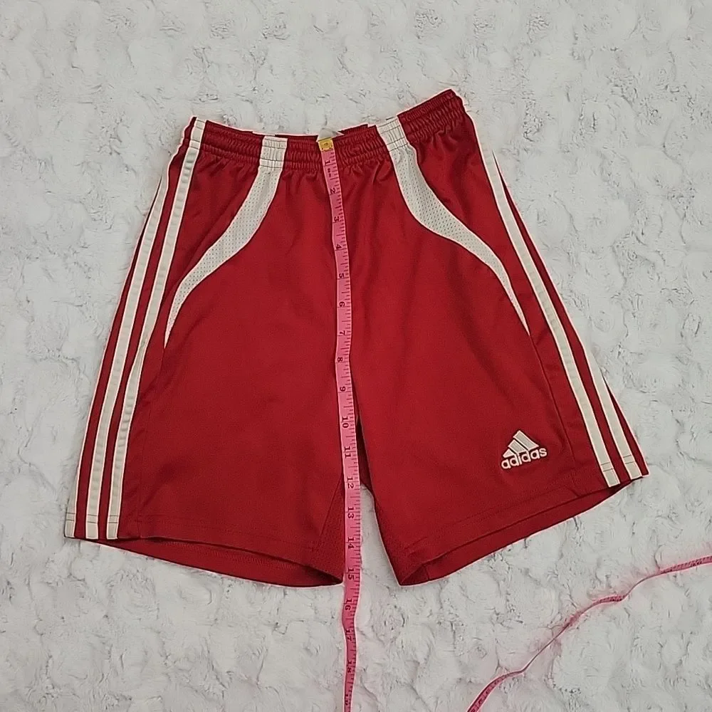 Adidas Red/White Jersey Shorts, Boys Size Medium, Decent Condition!